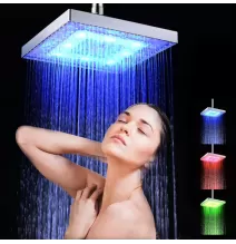 Cabezal de ducha LED de lluvia de alta presiÃ³n, ahorro de agua, Sensor de temperatura que cambia de Color automÃ¡tico, duchas